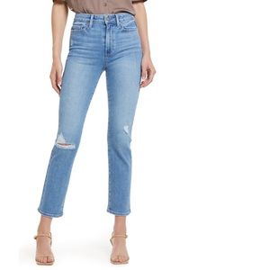 PAIGE denim jeans high rise straight leg Mom jeans Cindy light speak easy wash